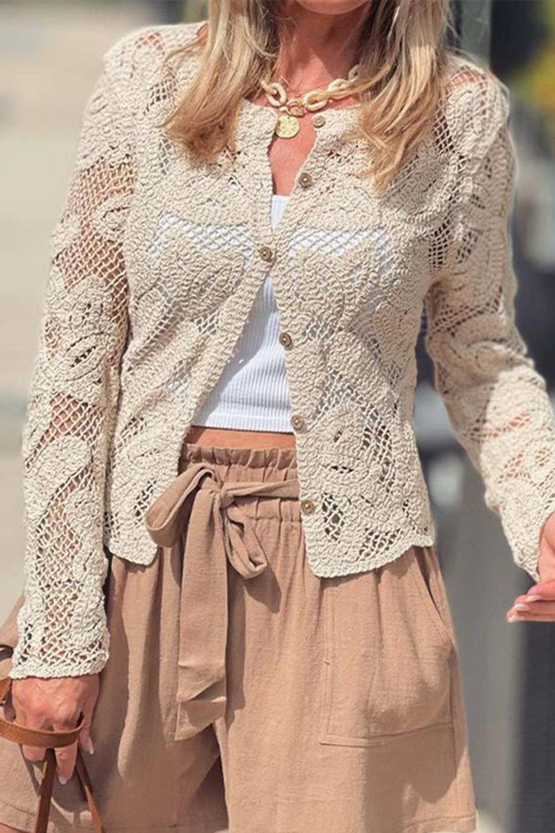 Talia | Casual Daily Hollow Out Buttoned Outerwear