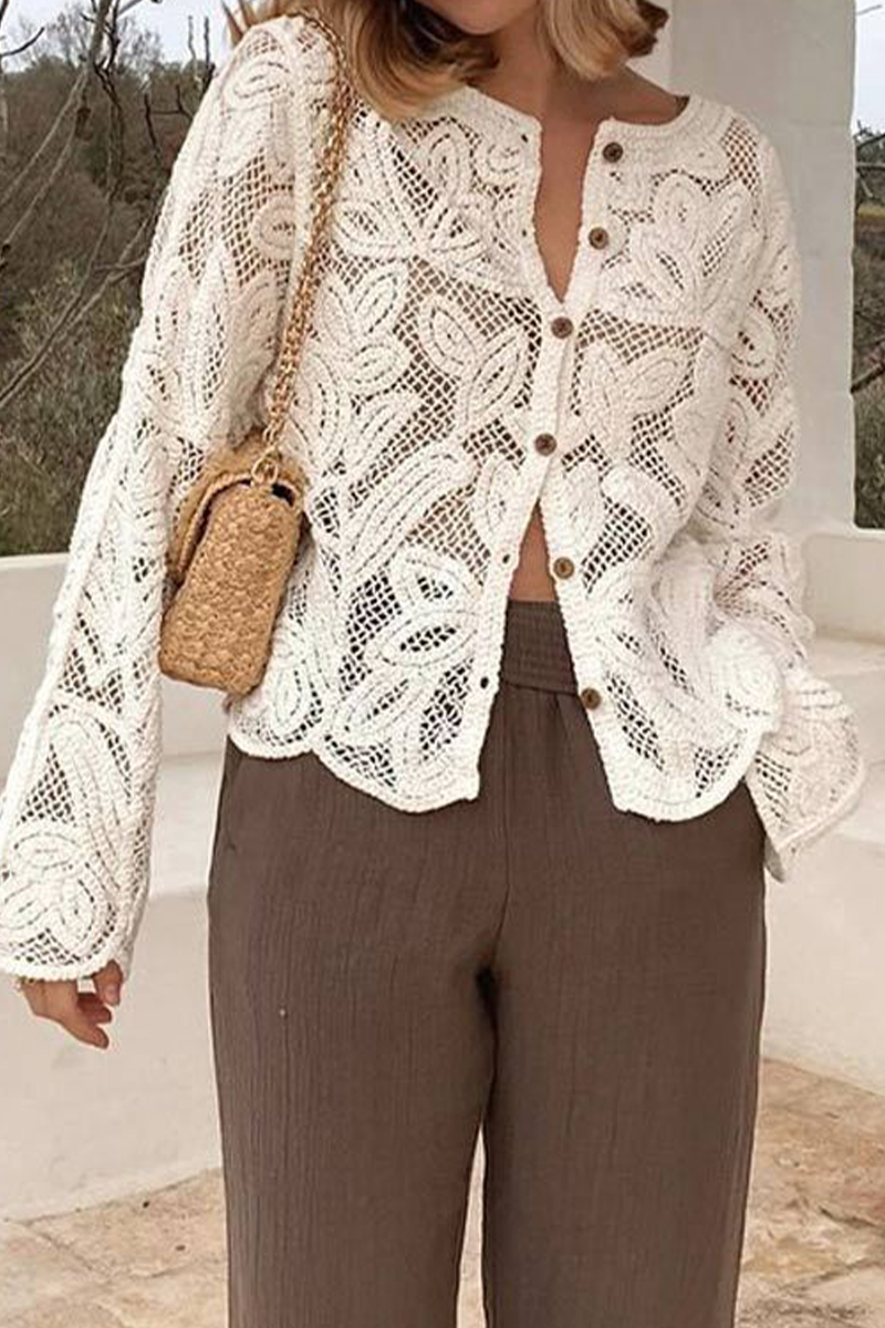 Talia | Casual Daily Hollow Out Buttoned Outerwear