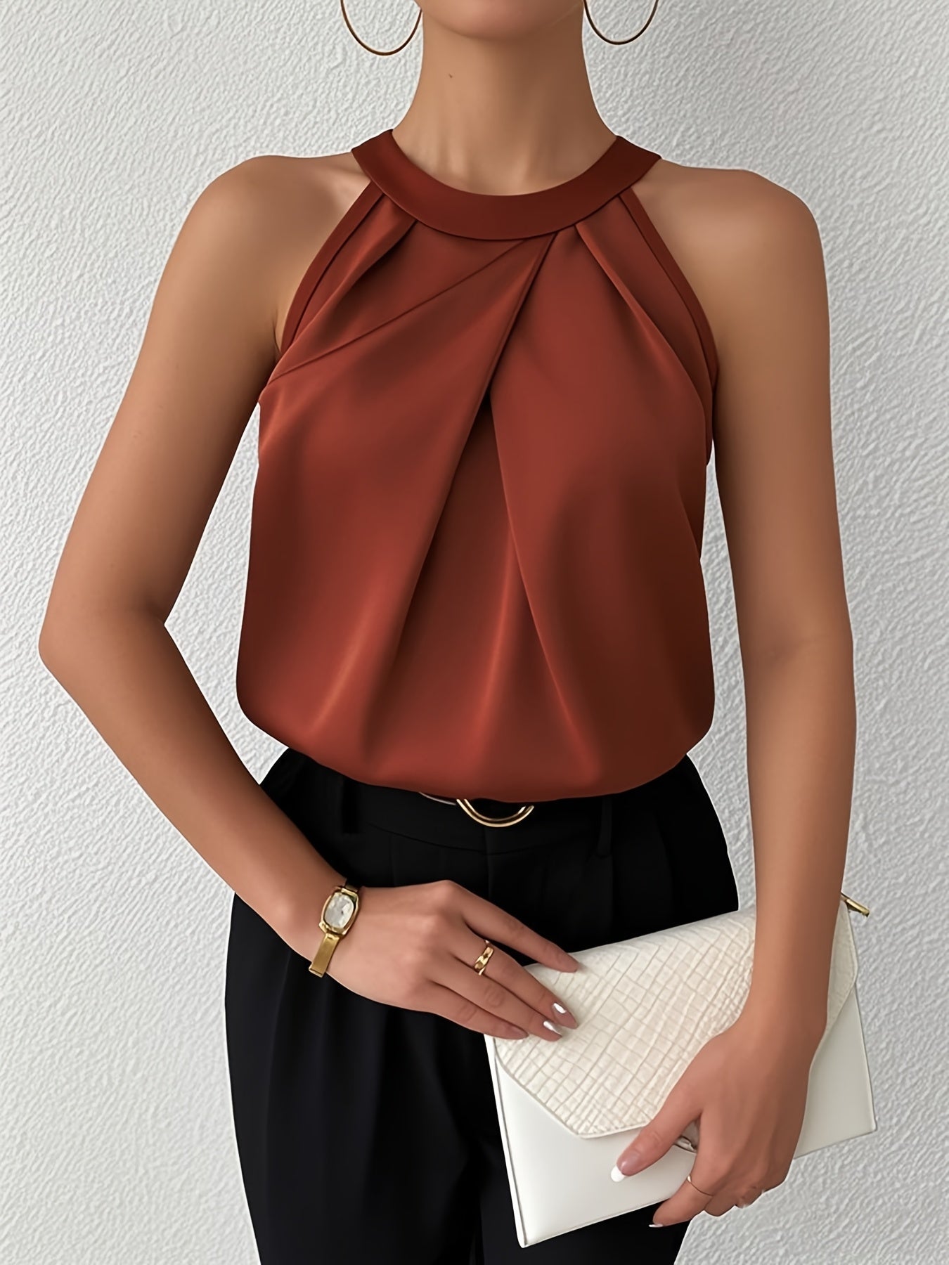 Talia | Satin Halter Blouse