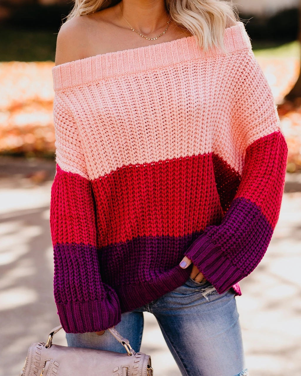 Talia | Off Shoulder Casual Long Sleeve Sweater