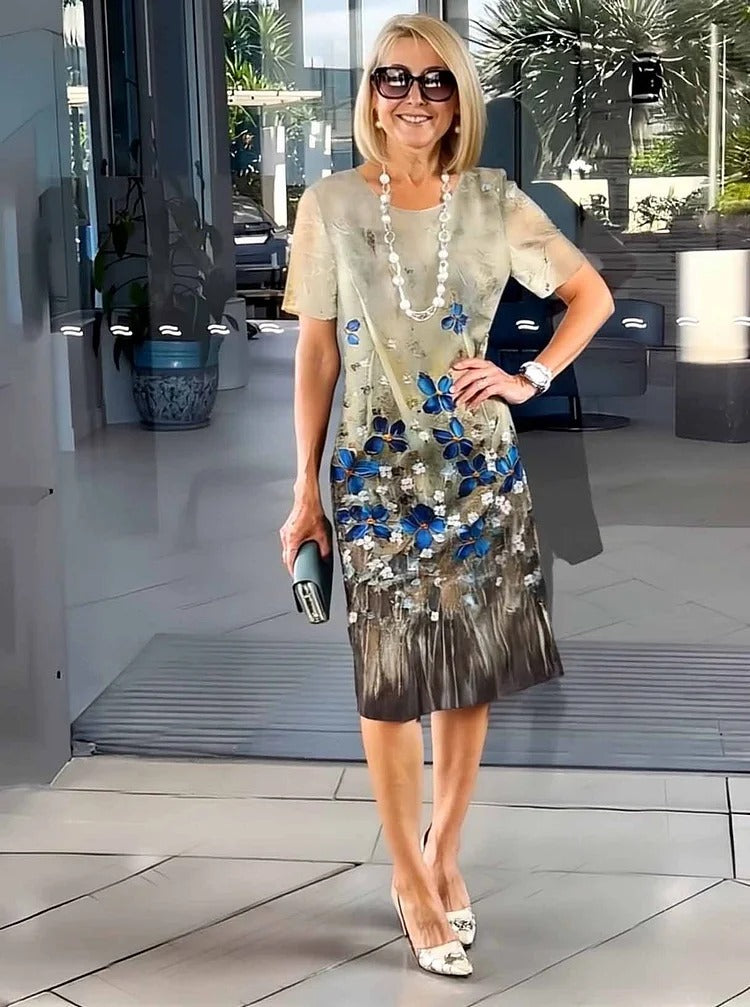 Talia | Comfortable Loose Printed Medium Dress