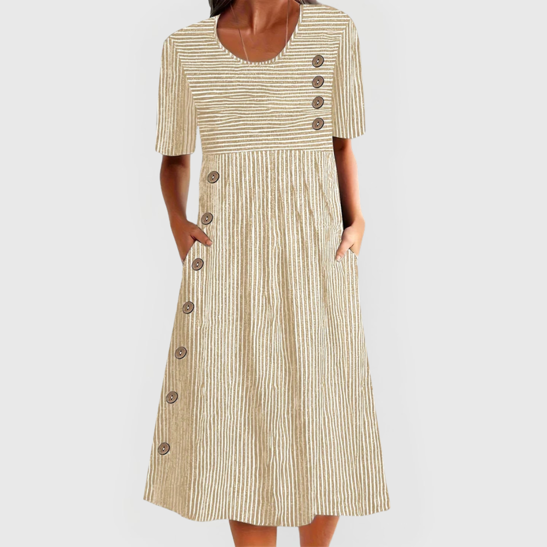 Talia | Striped Midi Dress
