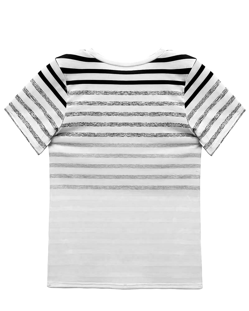 Talia | T-Shirt Round Neck Short Sleeve Striped