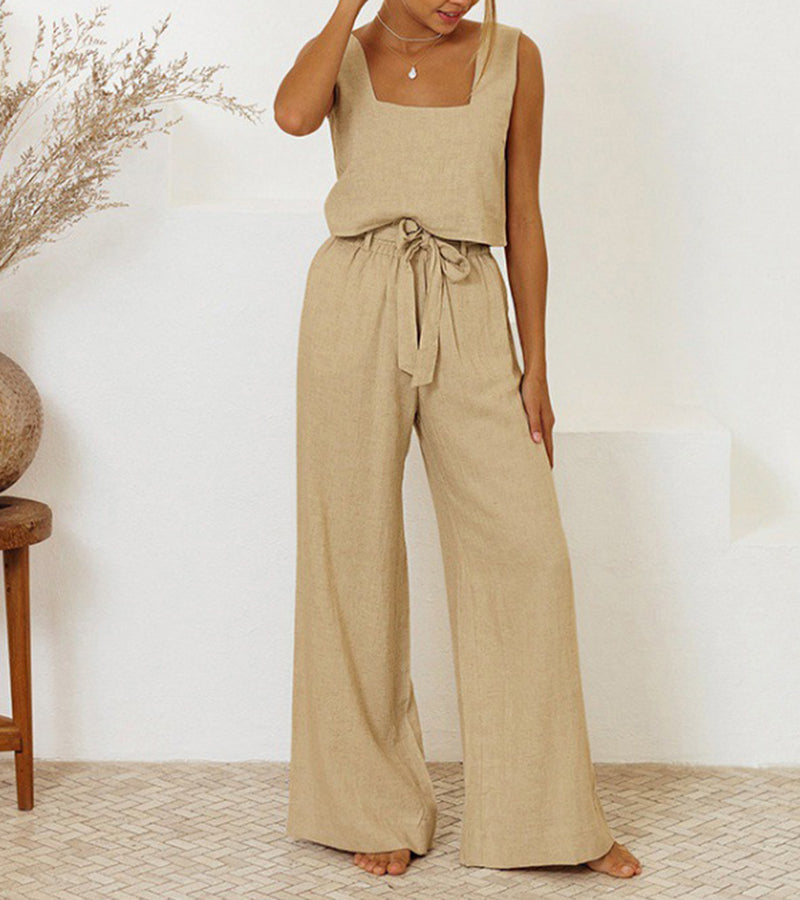 Talia | Luxe Minimalist Top & Wide-Leg Pants Set