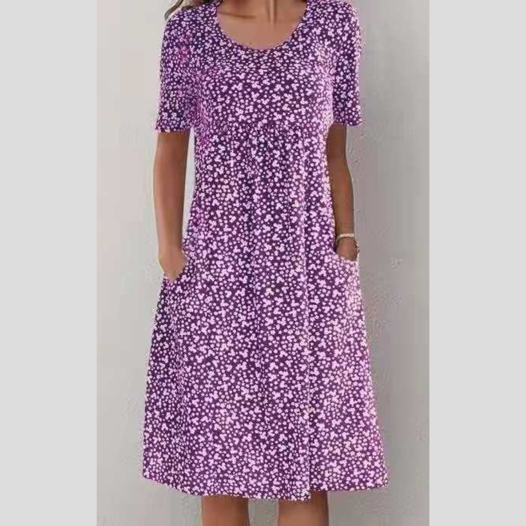 Talia | Stylish Floral Print Midi Dress