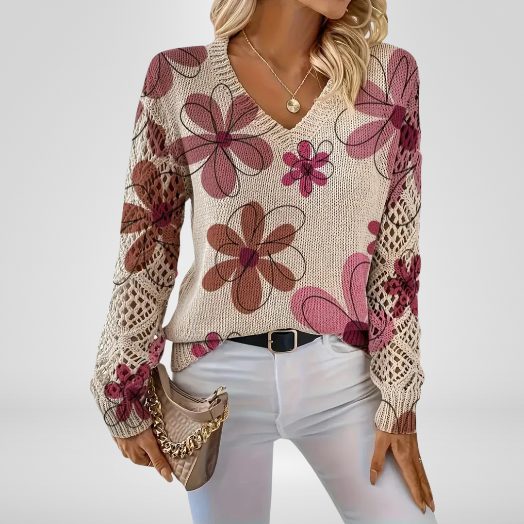 Talia | Floral Knit Sweater