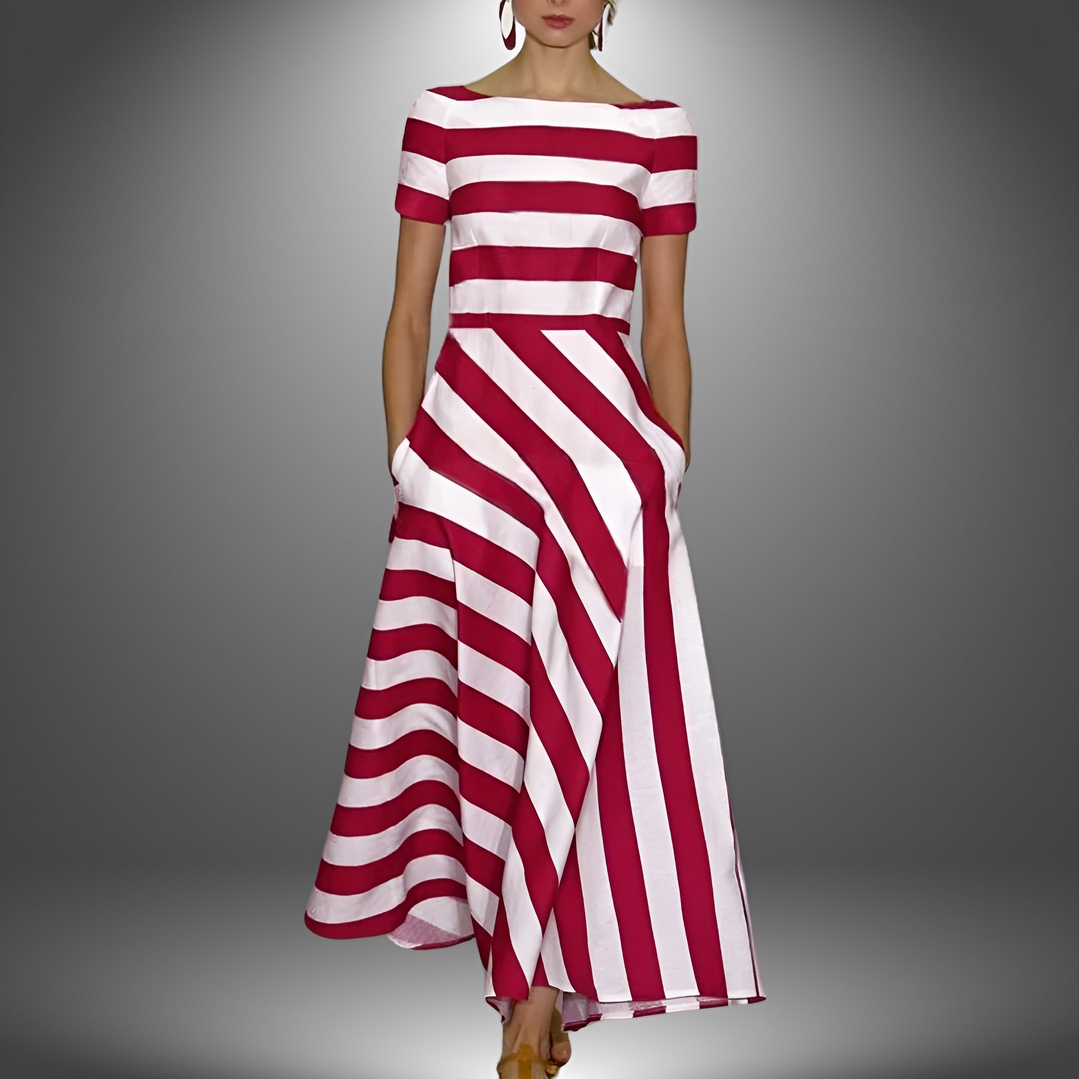 Talia | Striped Long Dress