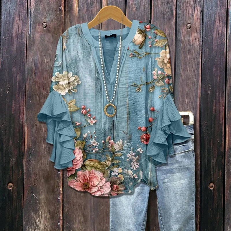 Talia | Floral Print Vintage Blouse