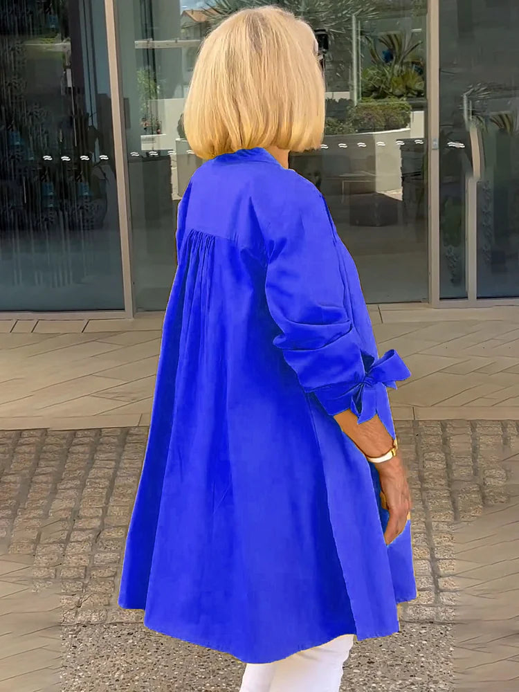 Talia | Gathered Back Cotton Shirt Jacket