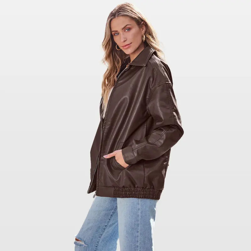 Talia | Modern Oversized Vintage-Inspired Biker Jacket