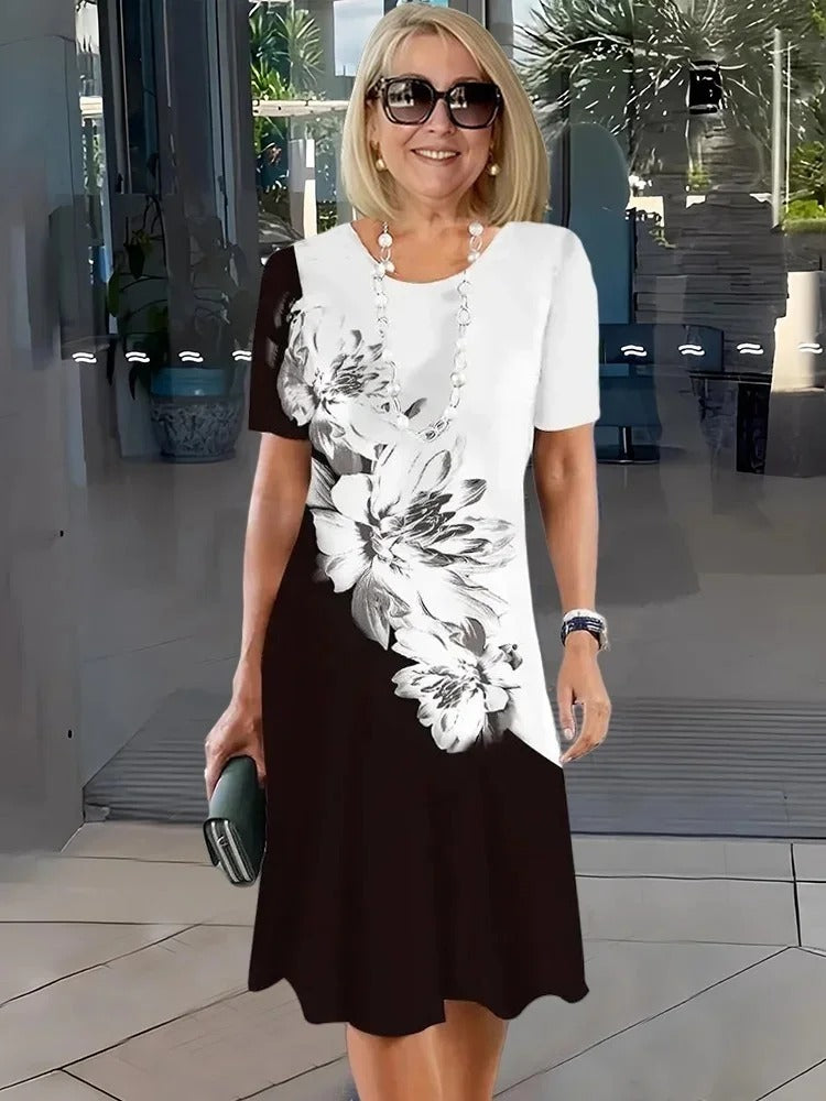 Talia | Comfortable Loose Printed Medium Dress