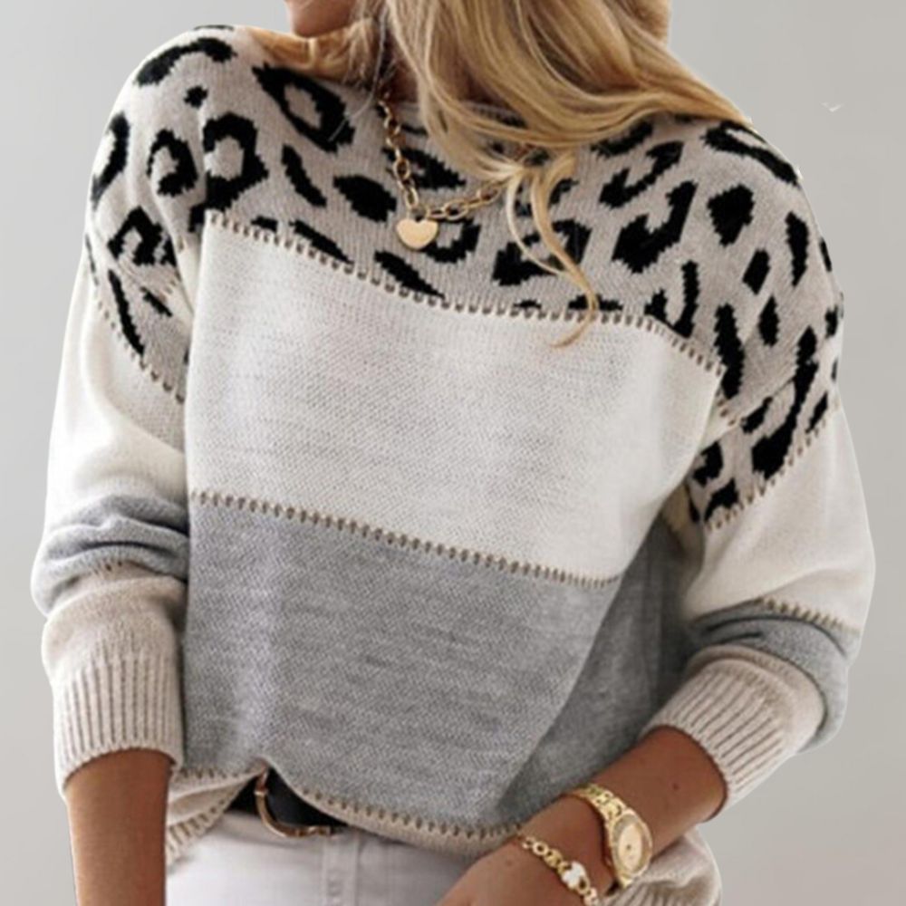 Talia | ELIONYSSE LEOPARD PRINT CASUAL SWEATER