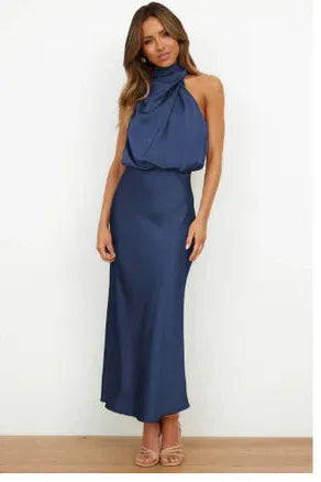 Talia | The Elegant Draped Halter Dress