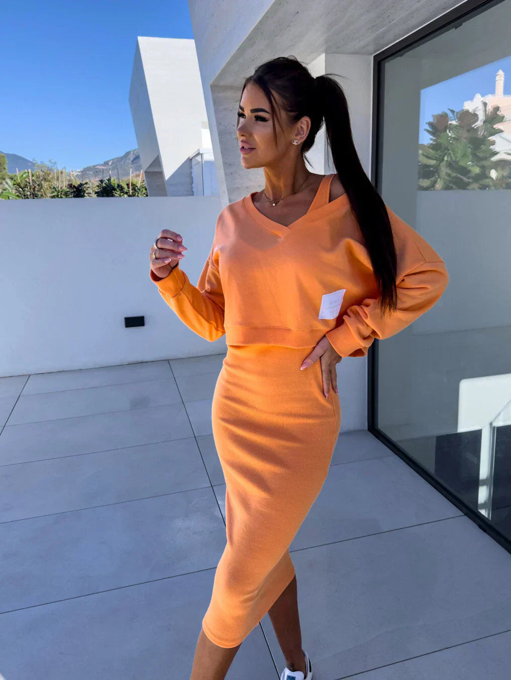 Talia | Elegant Knit Overlay Dress Duo