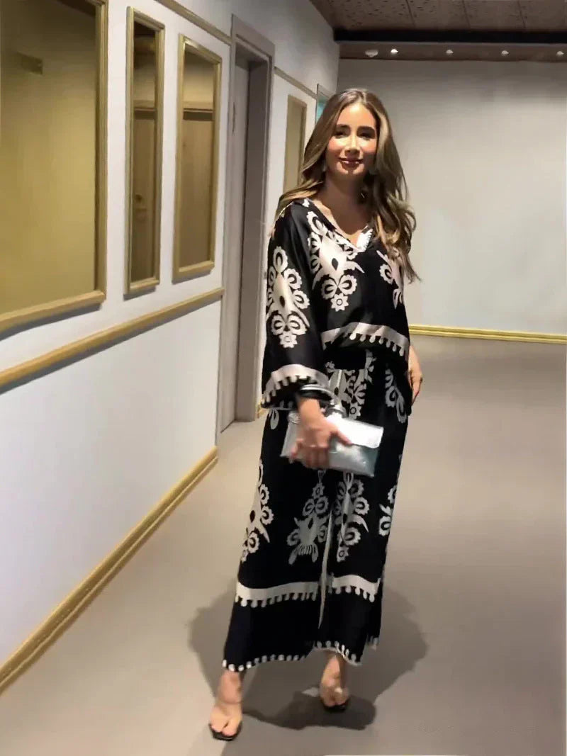 Talia | Irregular Print Trousers Set