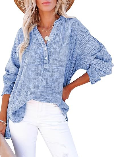 Talia | Chic V-Neck Shirt with Tailored Elegance