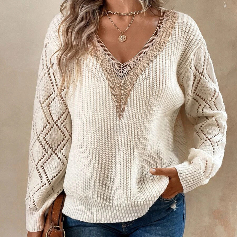 Talia | V-neck Long Sleeve Knitted Sweater