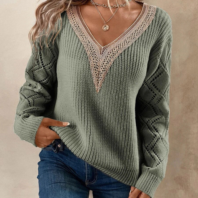Talia | V-neck Long Sleeve Knitted Sweater