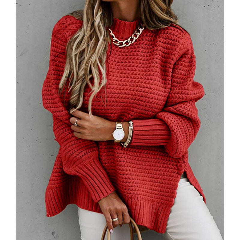 Talia | Turtleneck Side-Slit Sweater