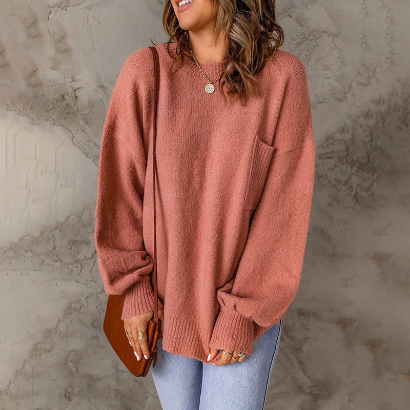 Talia | Crew Neck Long Sleeve Loose Sweater