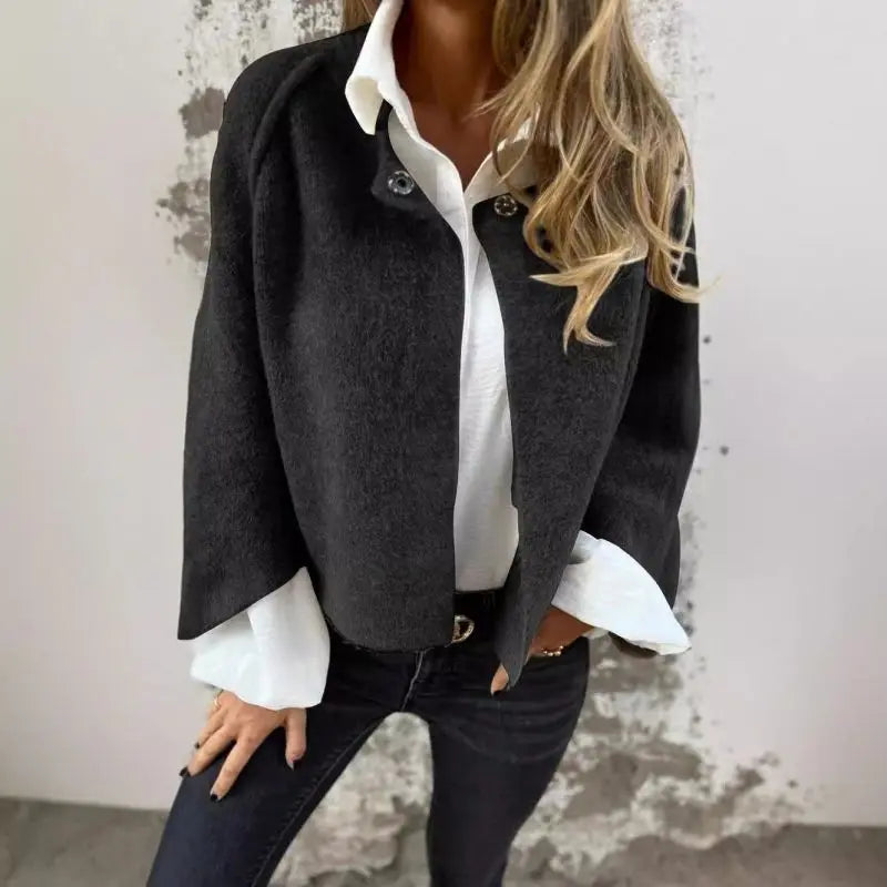 Talia | Wool Cardigan with Round Neck