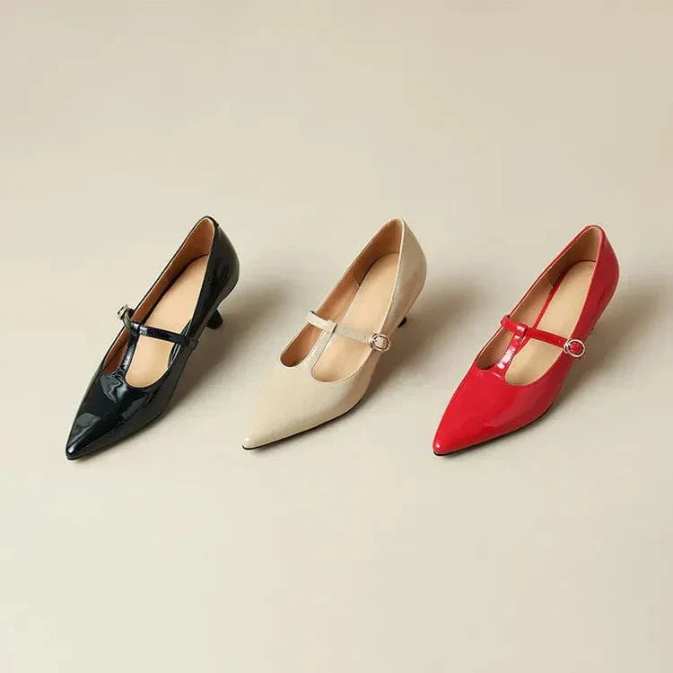 Talia | SOLENELLE – OLYSA PATENT LEATHER KITTEN HEELS