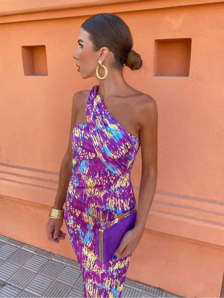 Talia | Kaeloria Oceanfall Off-Shoulder Midi Dress