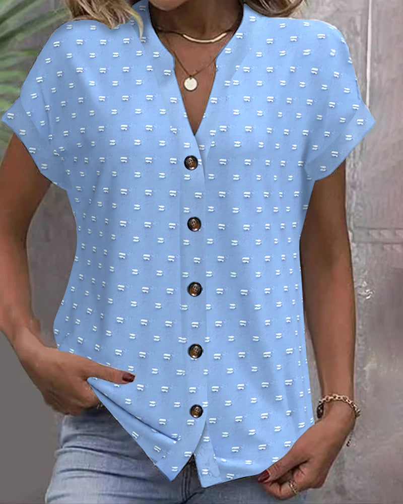 Talia | Button-Down V-Neck Shirt