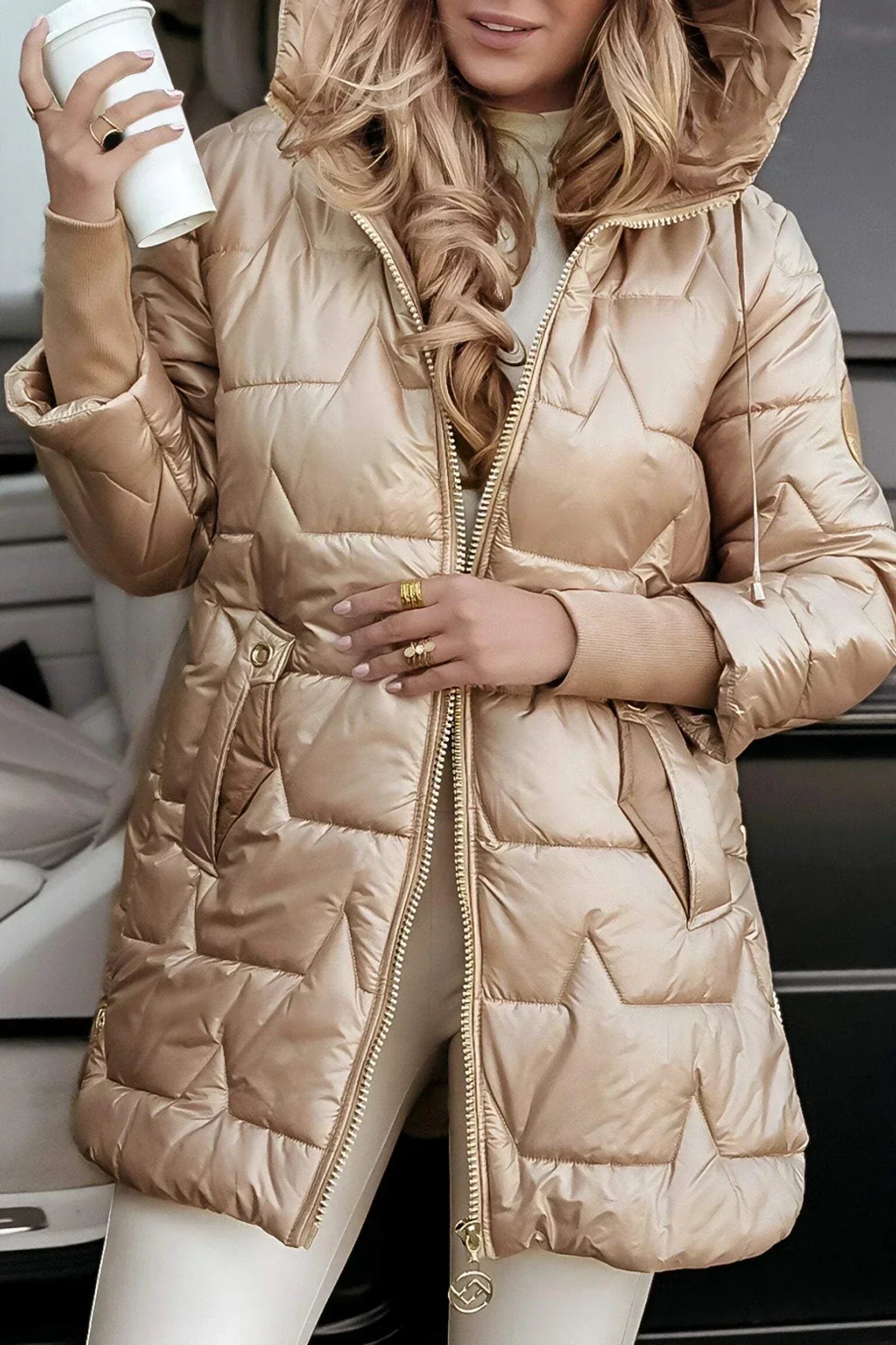 Talia | Elegant winter coat with hood and padding