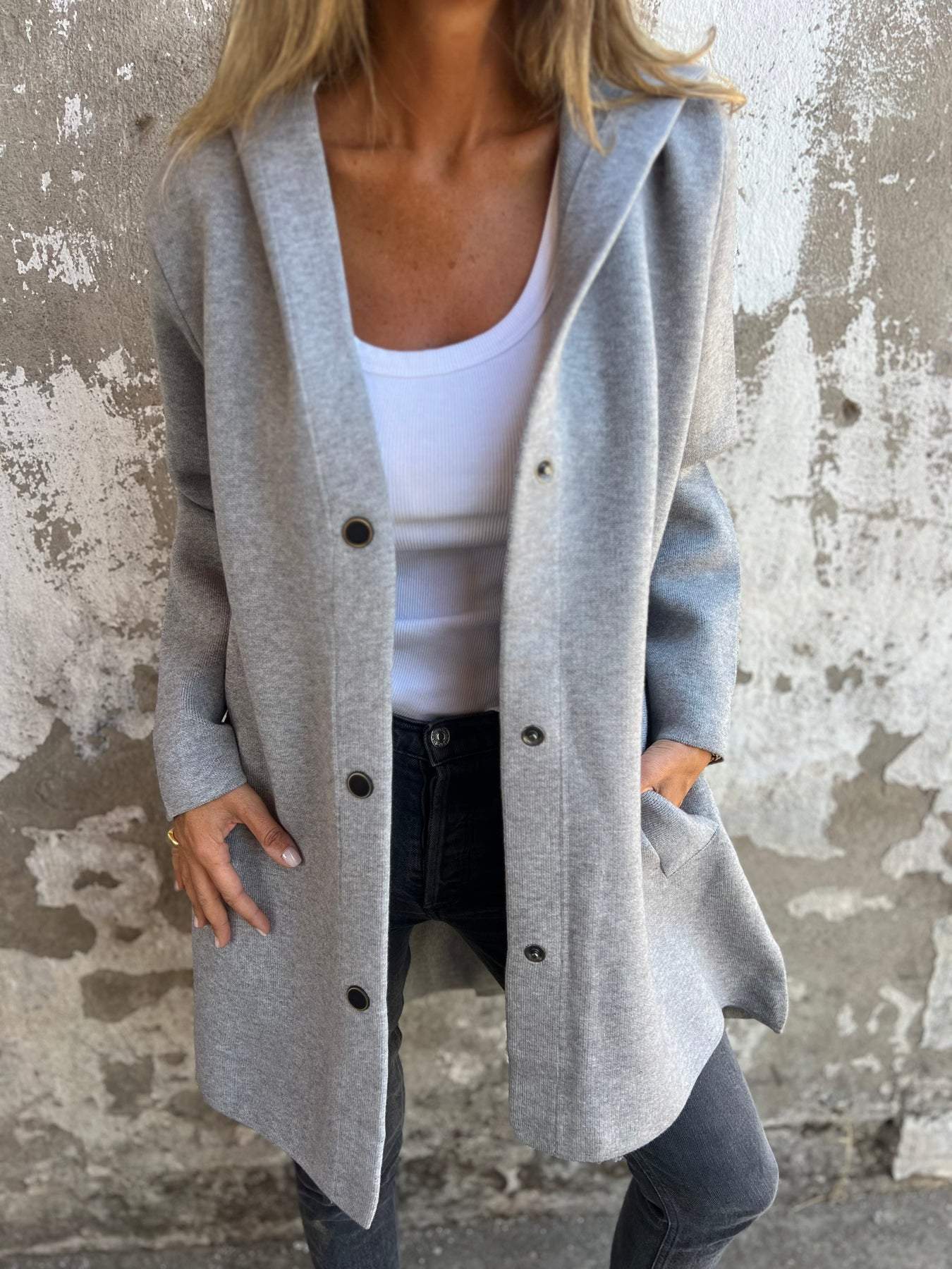 Talia | Casual Hoodie Jacket with Buttons