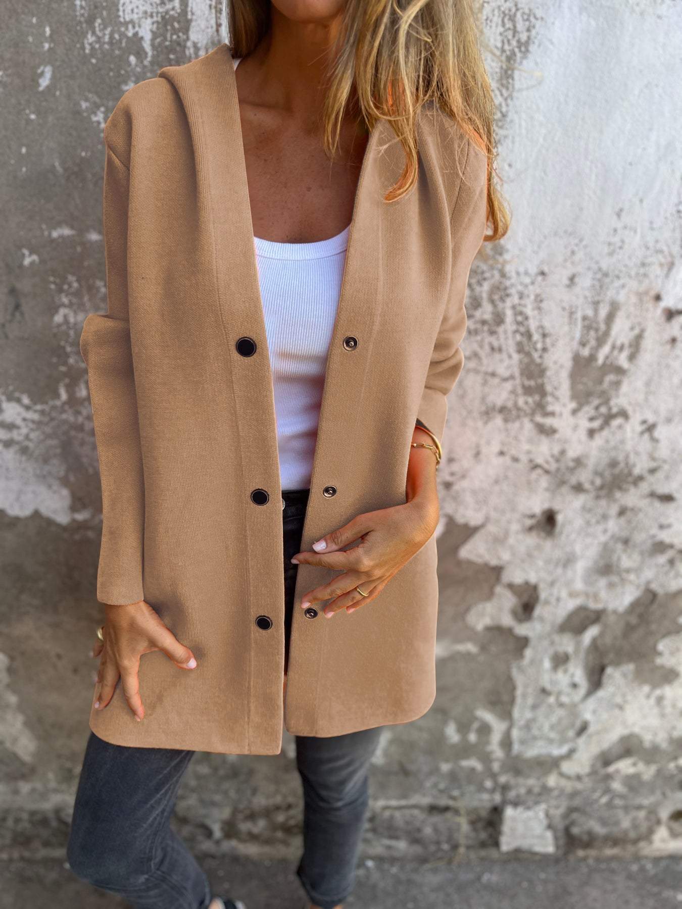 Talia | Casual Hoodie Jacket with Buttons