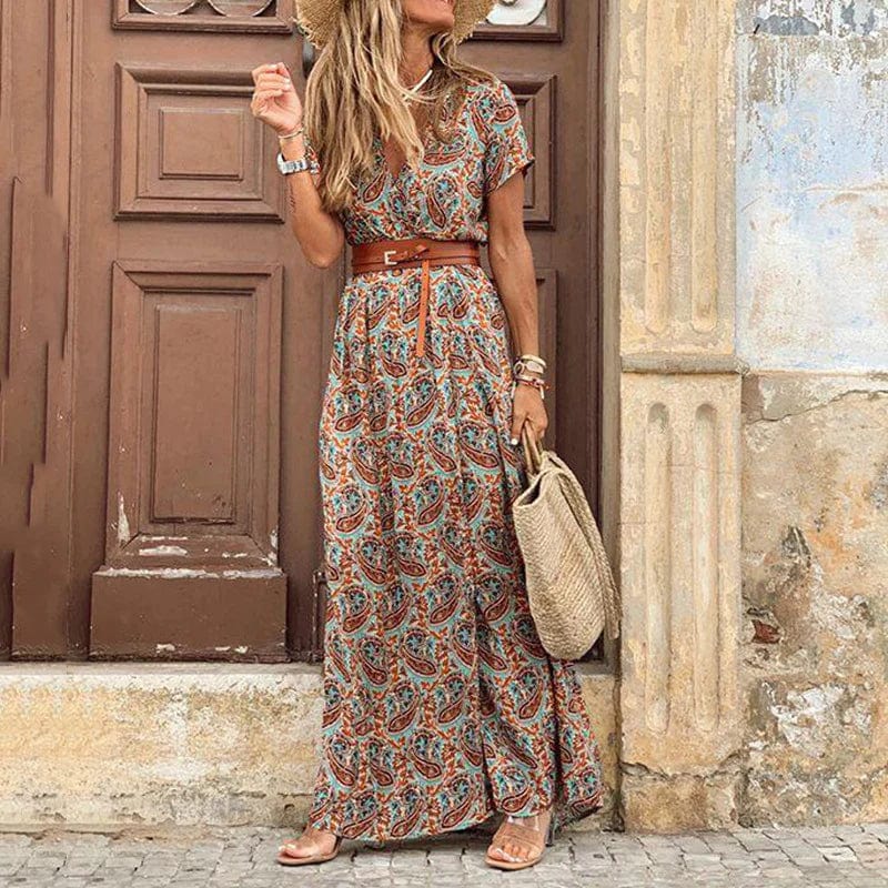 Talia | Maxi Ibiza Dress (Includes Belt)