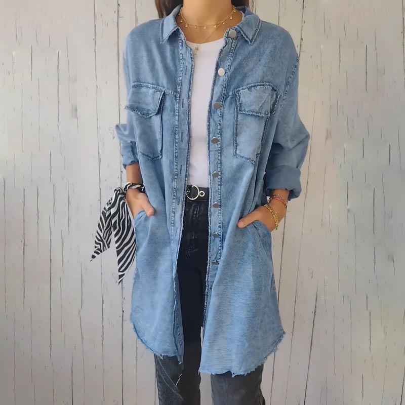 Talia | Shirt Denim with Lapel Jacket
