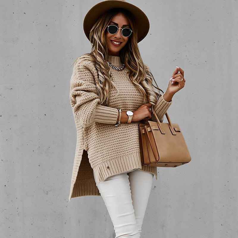 Talia | Turtleneck Side-Slit Sweater