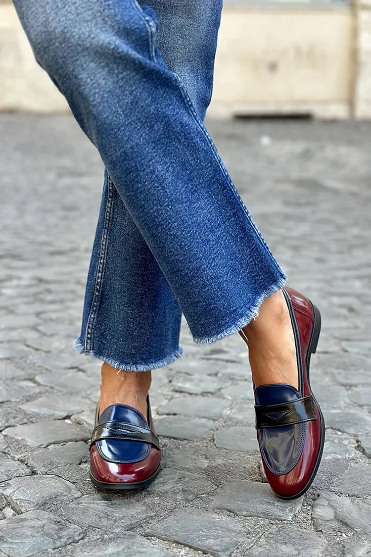 Talia | Shiny Tricolore Loafer