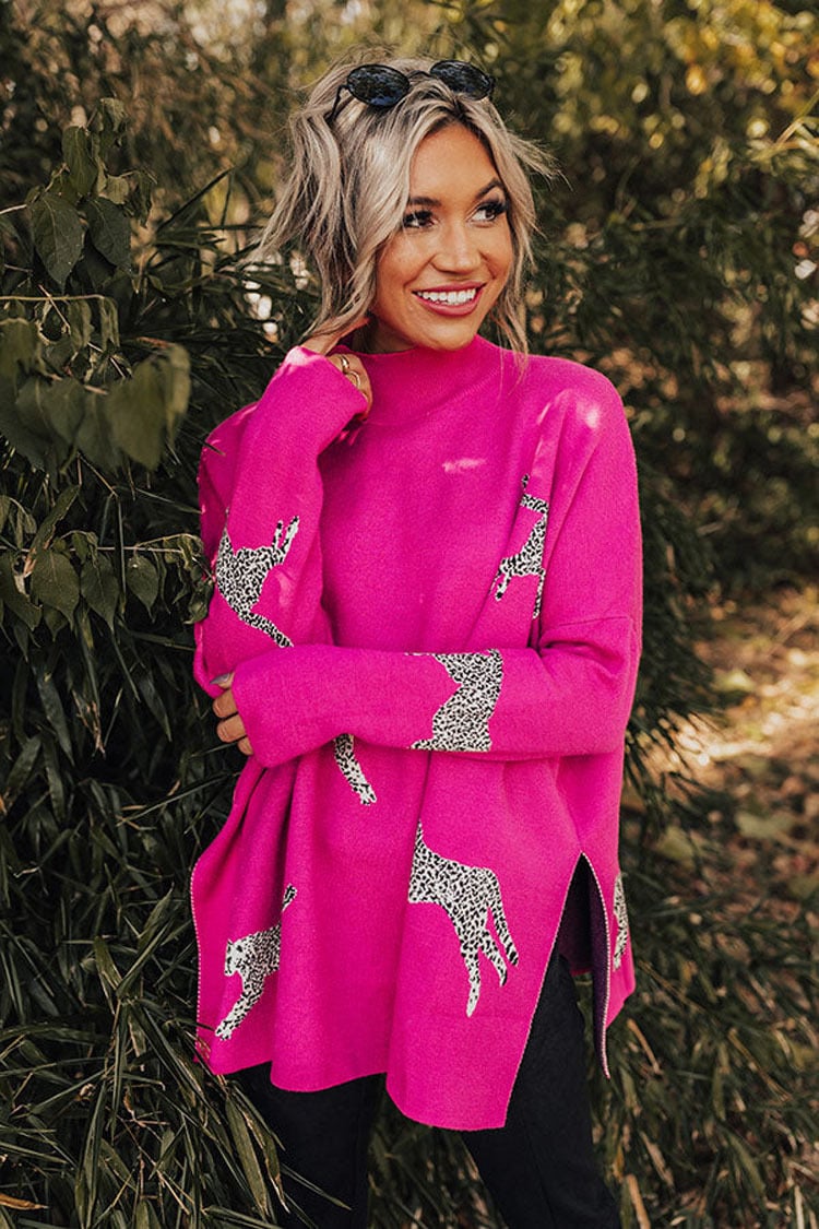 Talia | Casual Vintage Tiger & Leopard Print Top