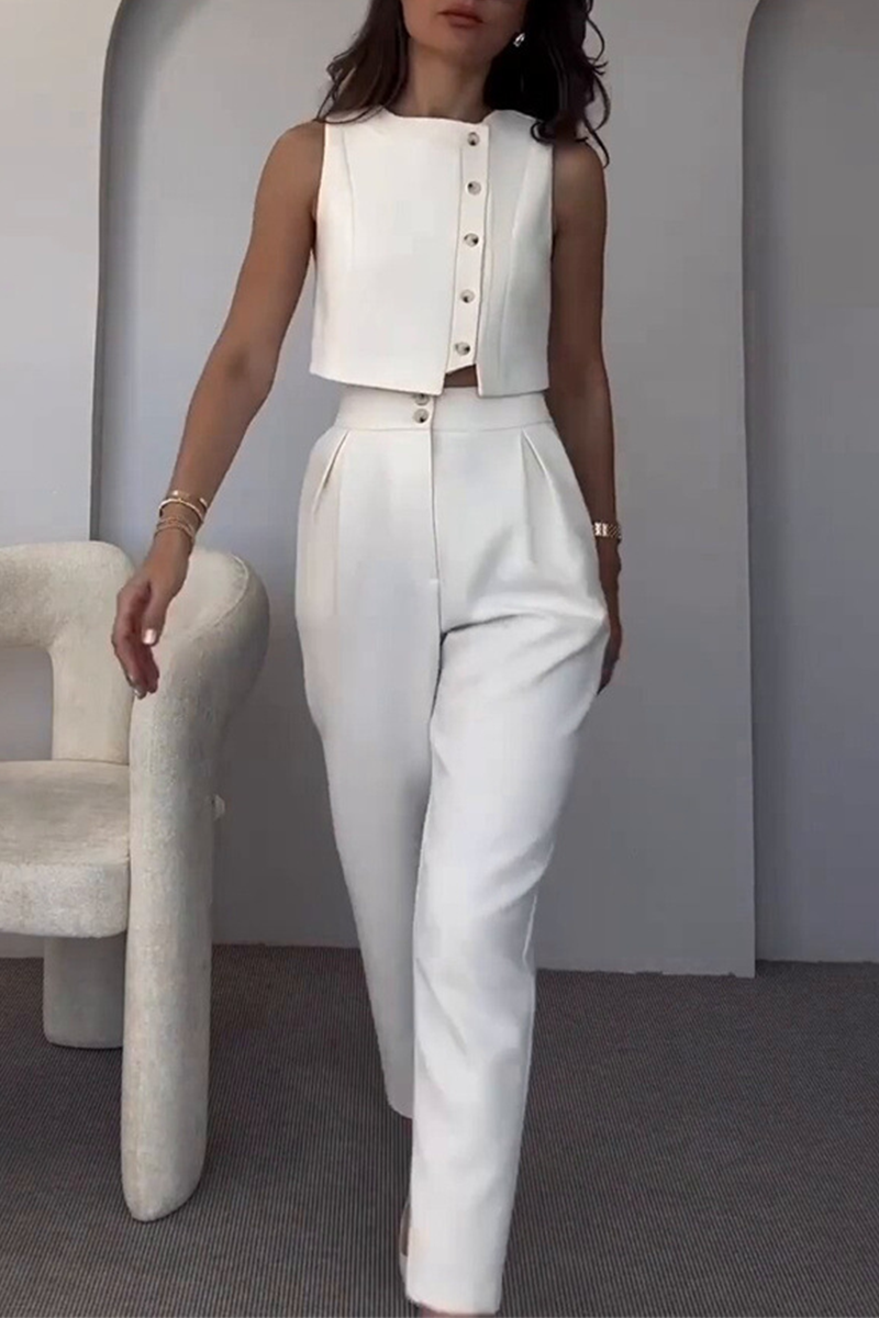 Talia | Casual Solid Color Sleeveless Two-Piece Set