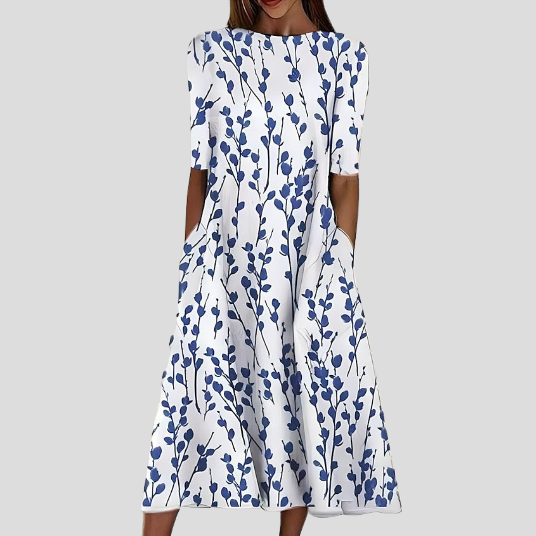 Talia | Coastal Floral Midi Dress