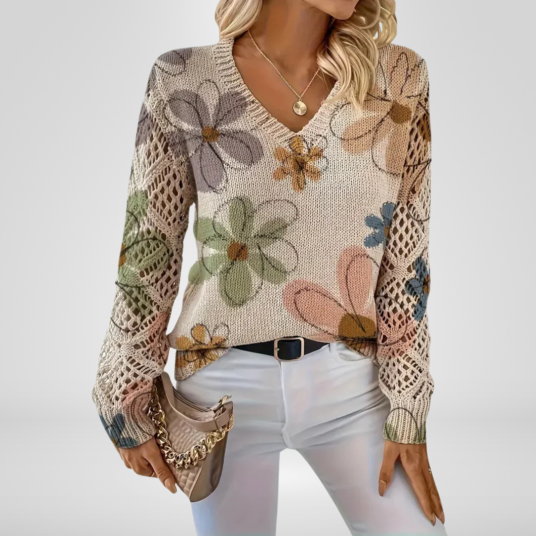 Talia | Floral Knit Sweater