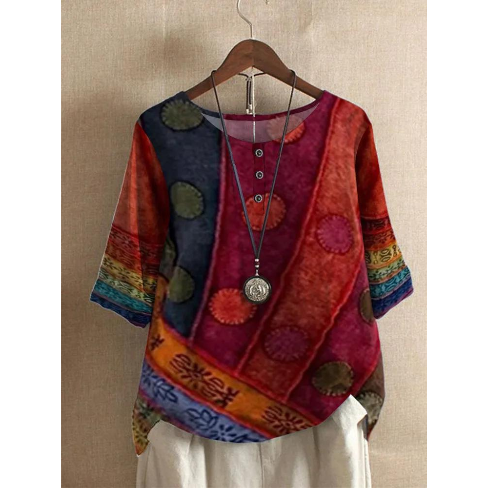 Talia | Comfortable Colorful Top With Half Sleeves