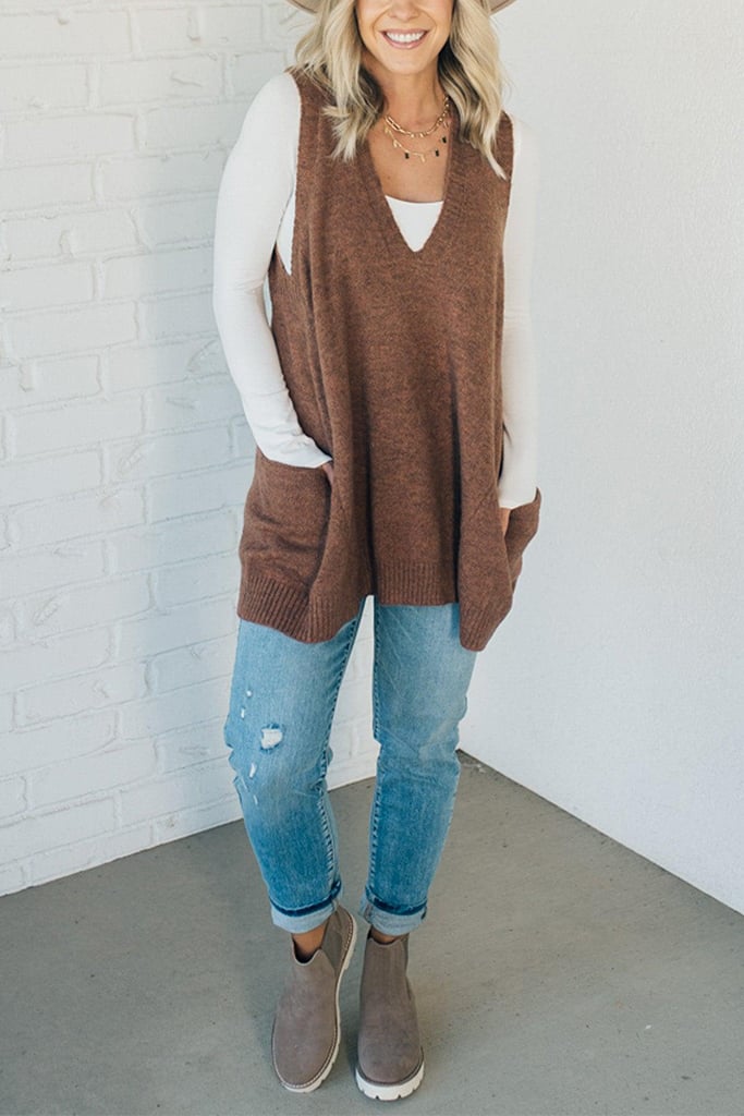 Talia | Cozy Pocket Sweater Vest