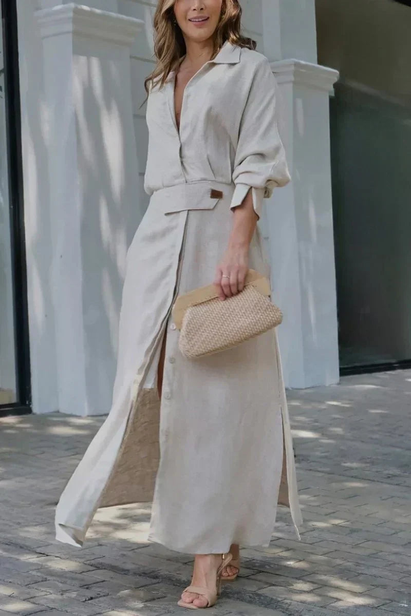 Talia | Cotton and Linen Maxi Dress