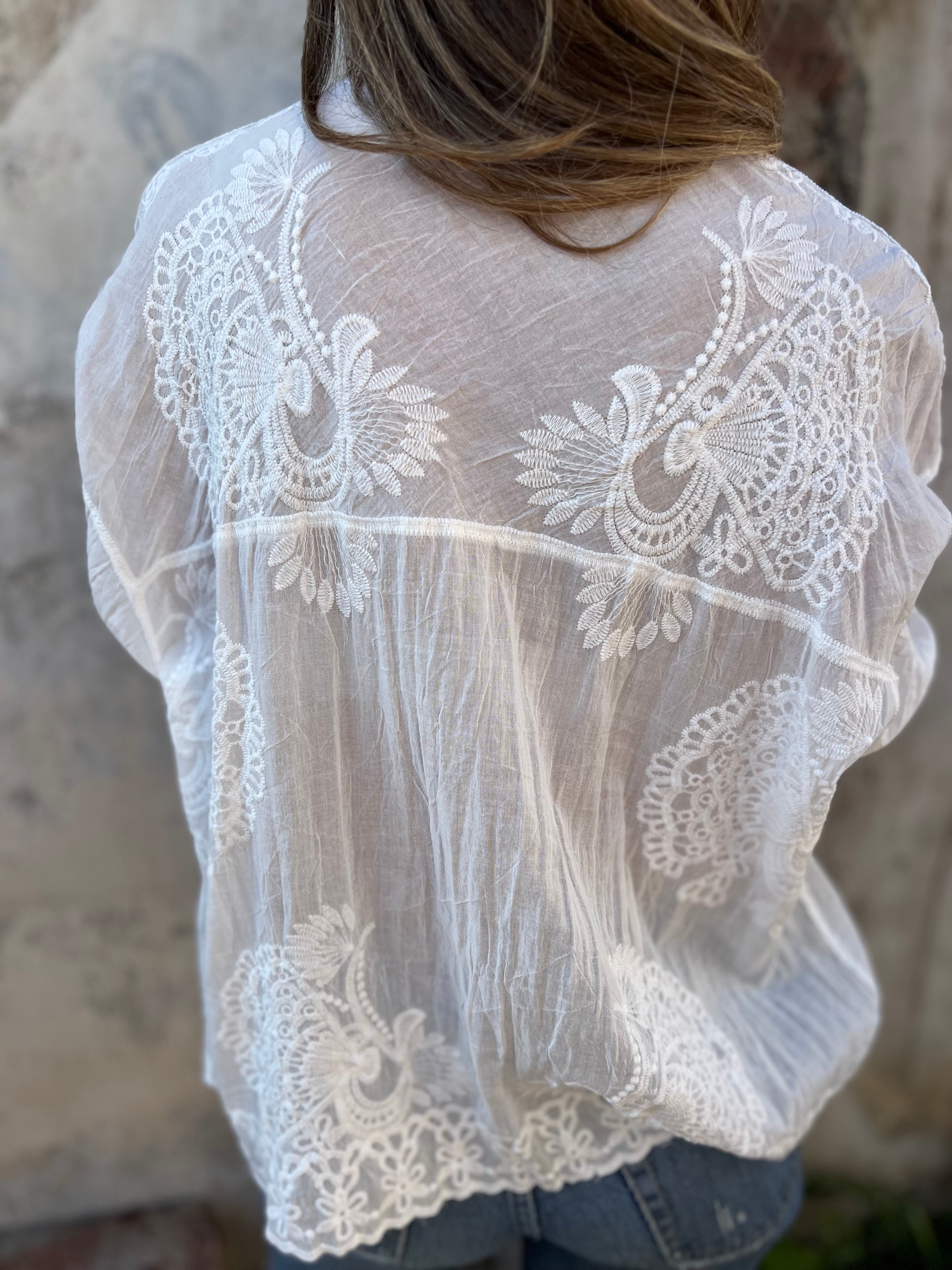 Talia | Embroidered Long-Sleeve Cardigan