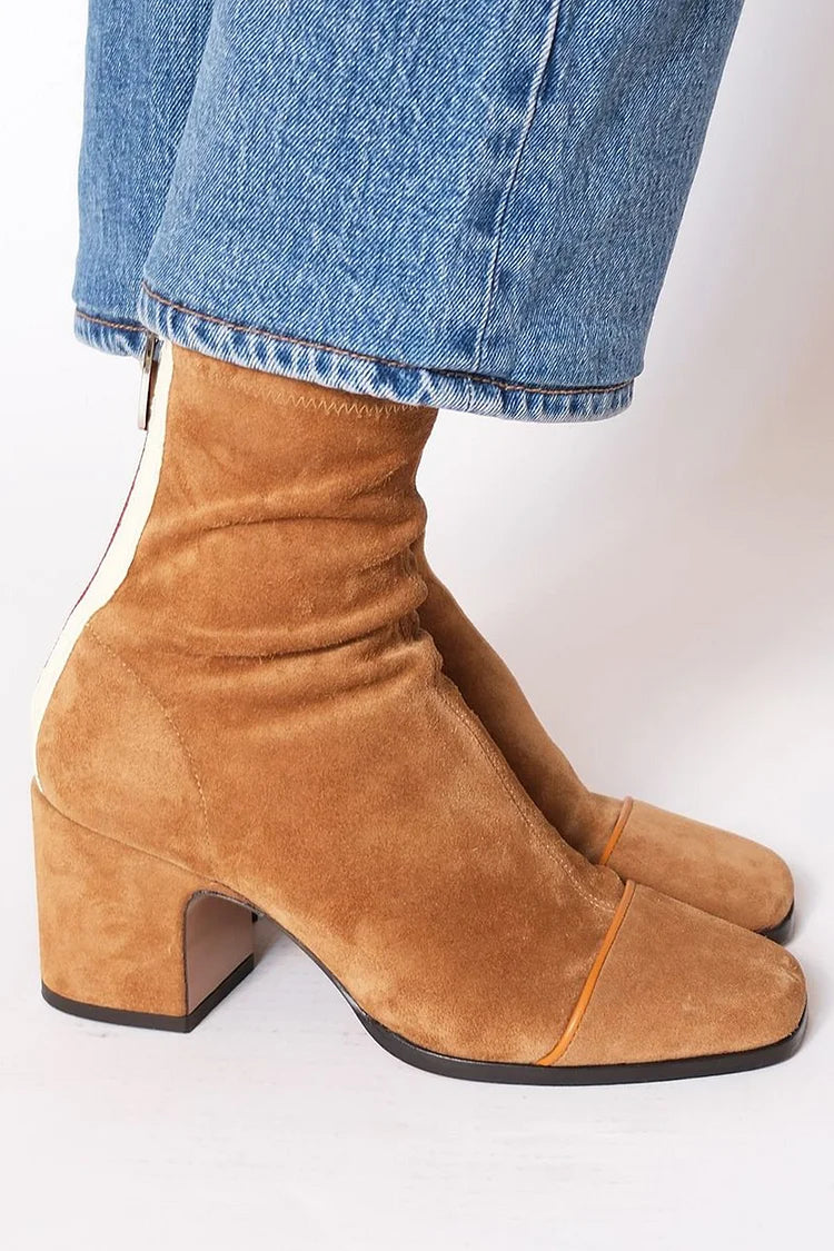 Talia | SUEDE ZIP-UP ANKLE BOOTS