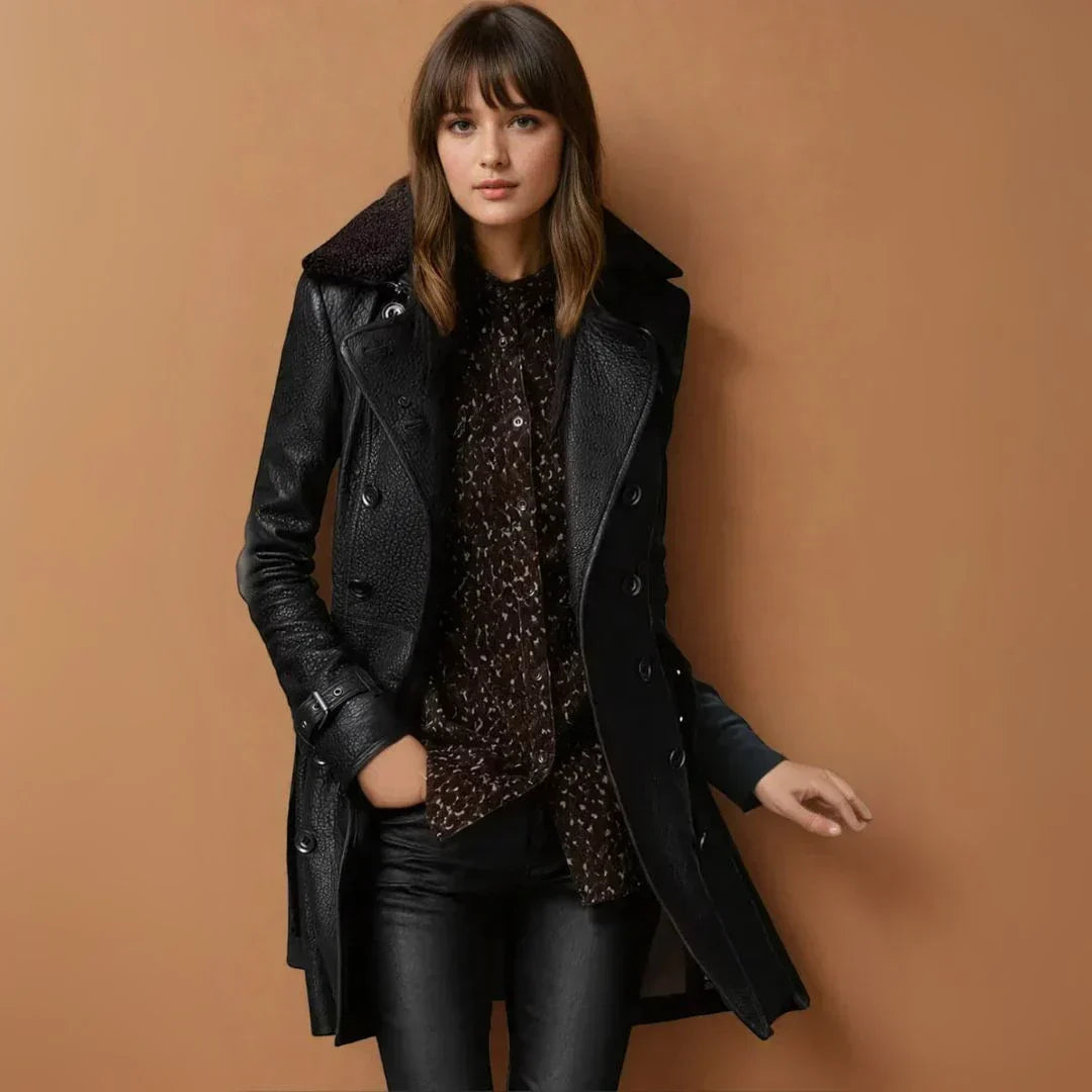 Talia | Classic Leather Coat