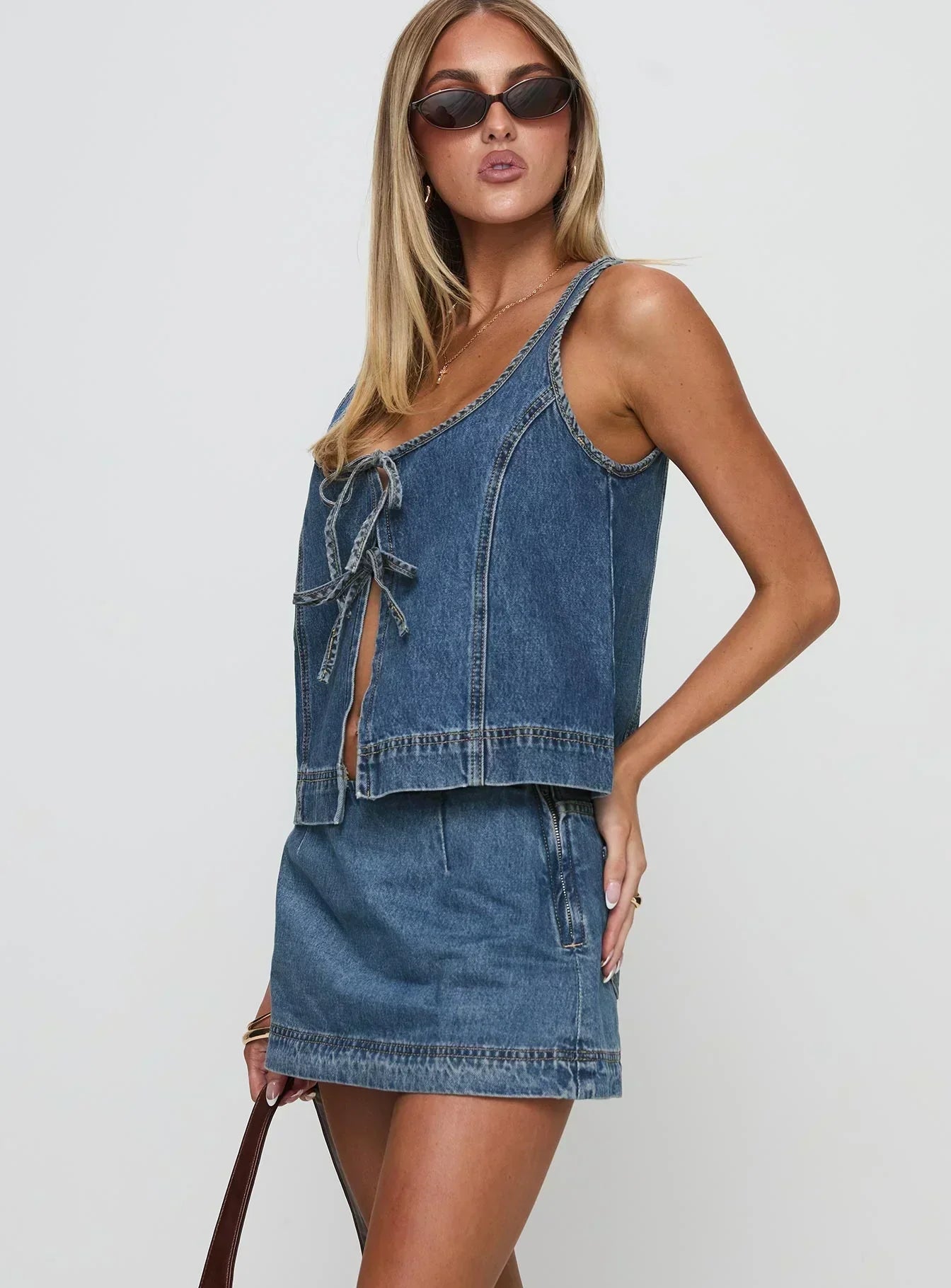 Talia | Ryder Denim Top and Skirt Set