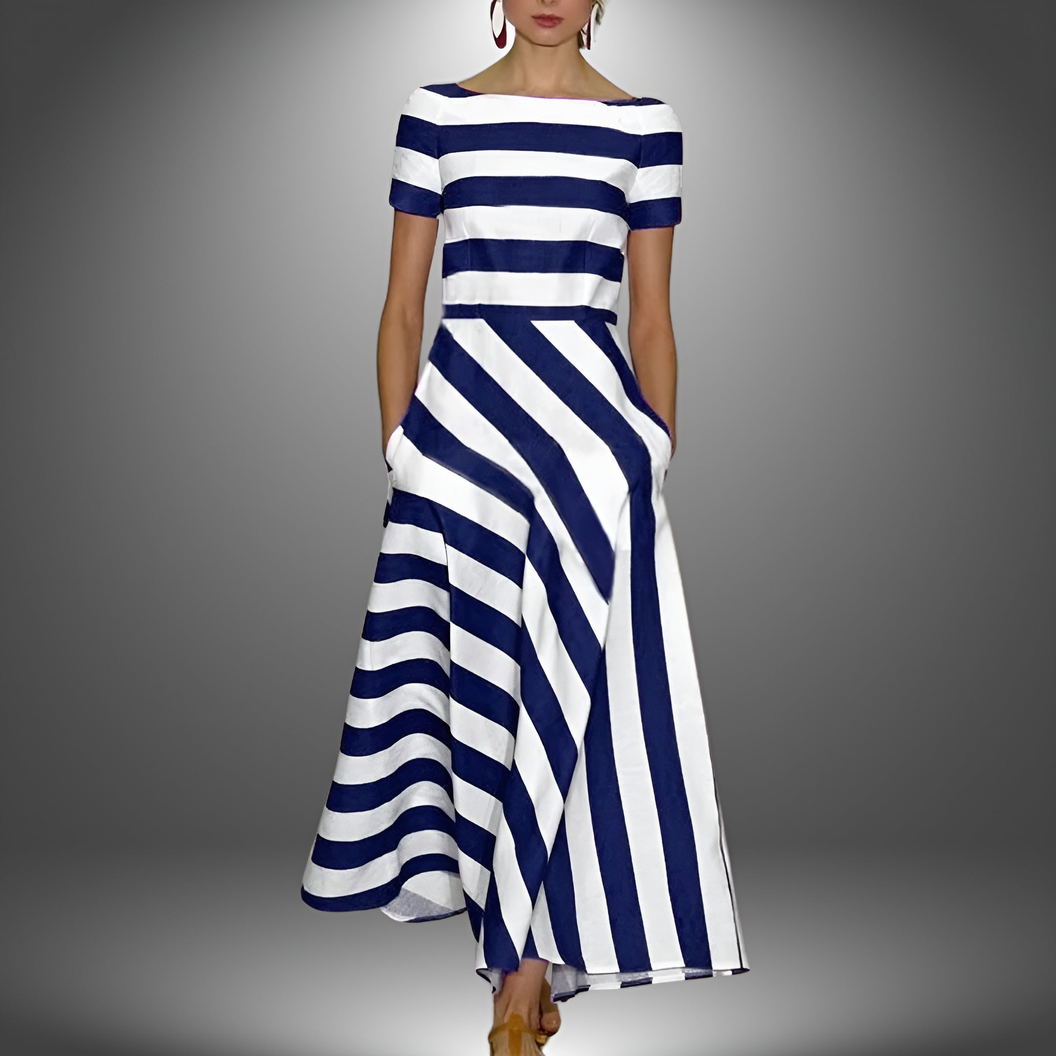 Talia | Striped Long Dress