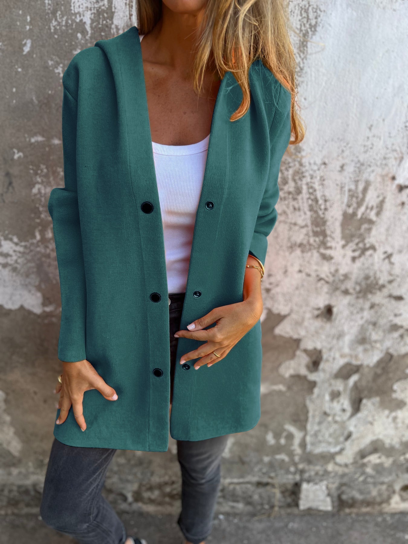 Talia | Casual Hoodie Jacket with Buttons
