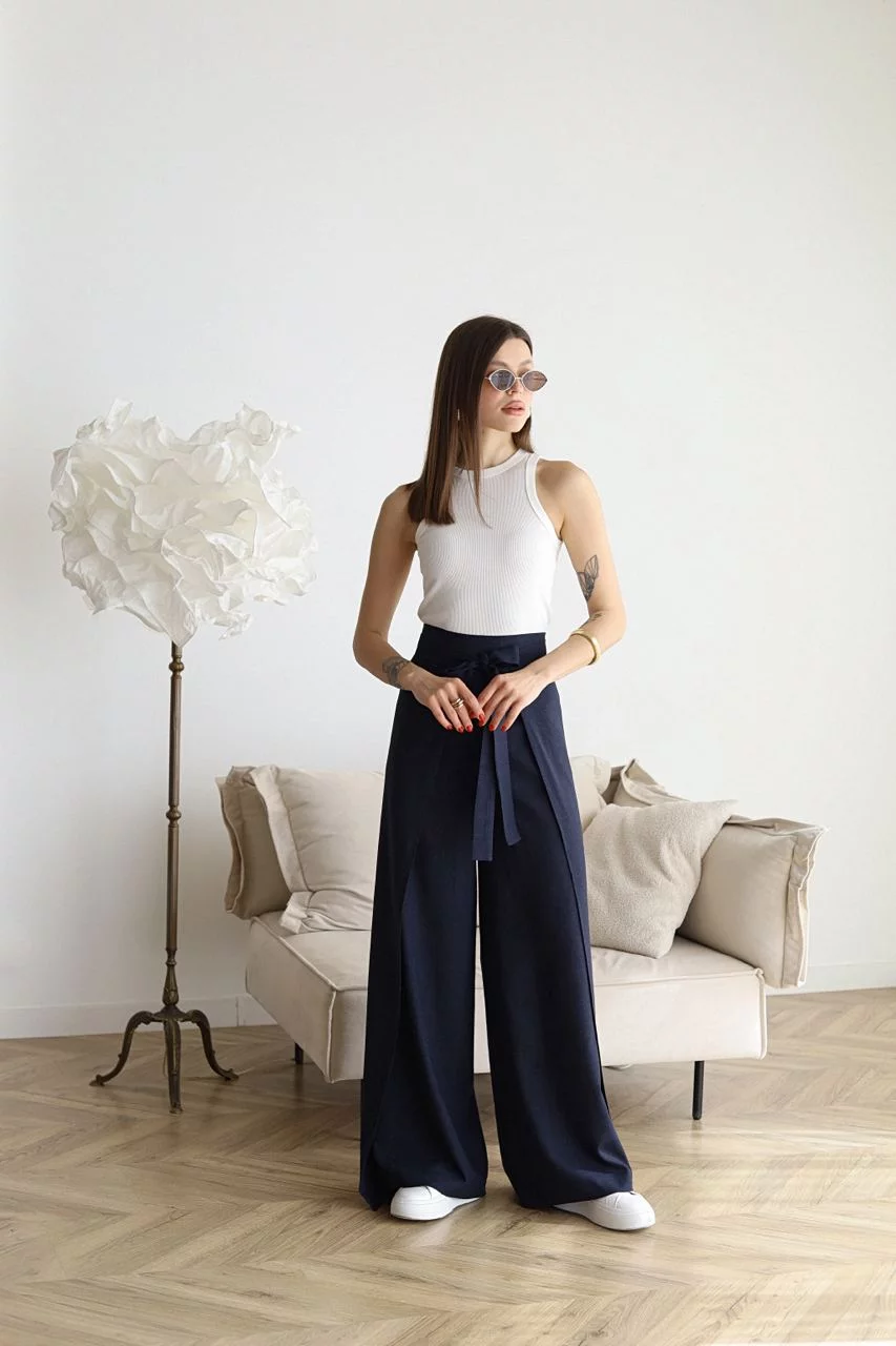 Talia | Wide Linen Trousers