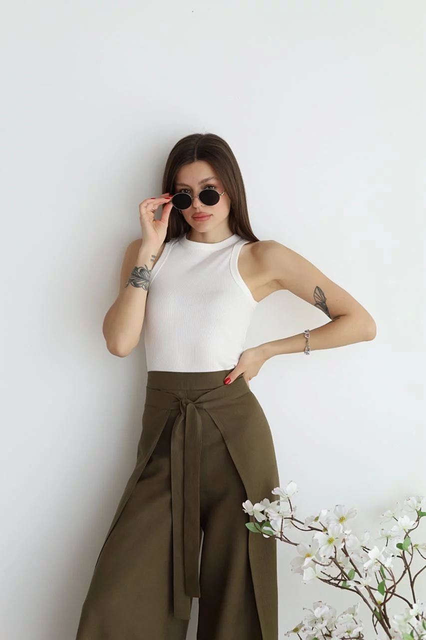 Talia | Wide Linen Trousers